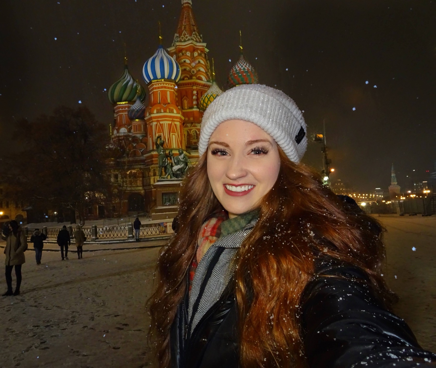Owner-supplied personal travel photograph of Callie in a snowy destination